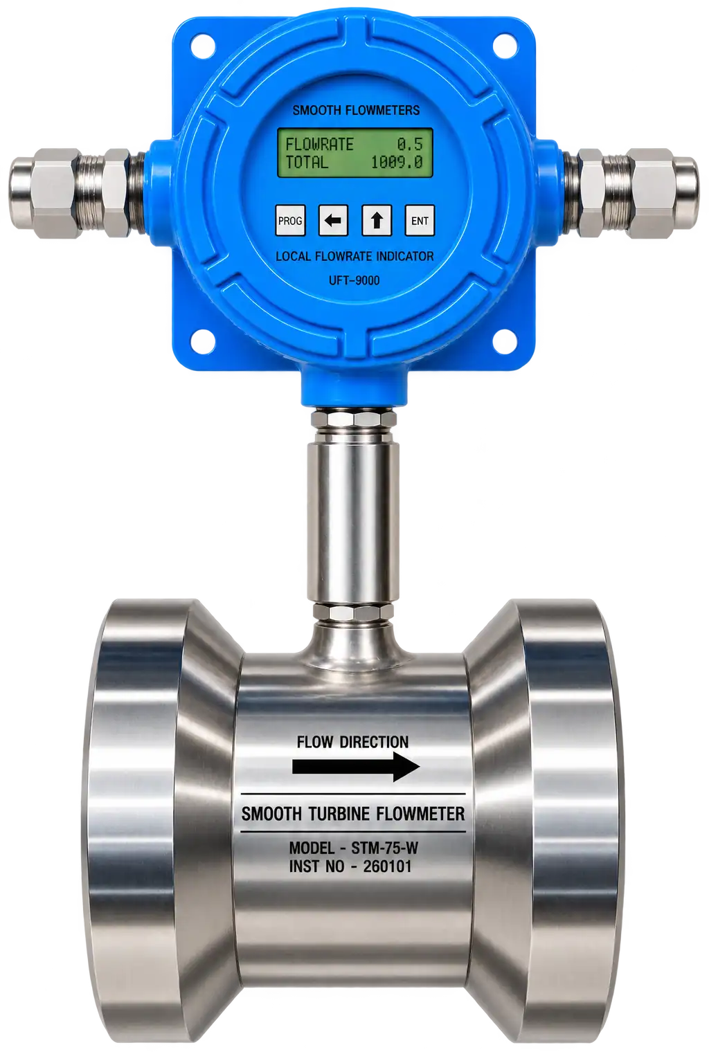 Wafer with Meter Mounted Battery-Operated Flow Indicator